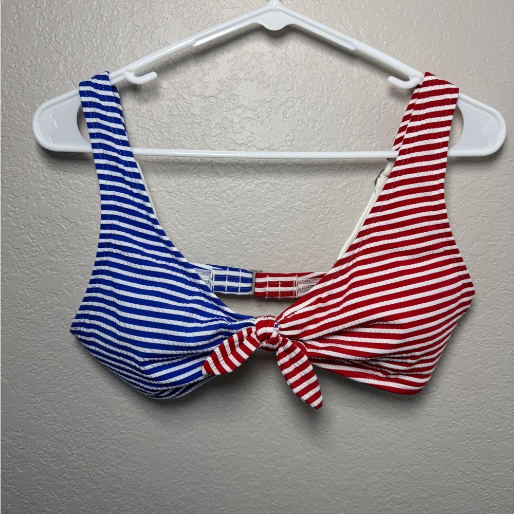 Abercrombie & Fitch Red and Blue Bikini Top